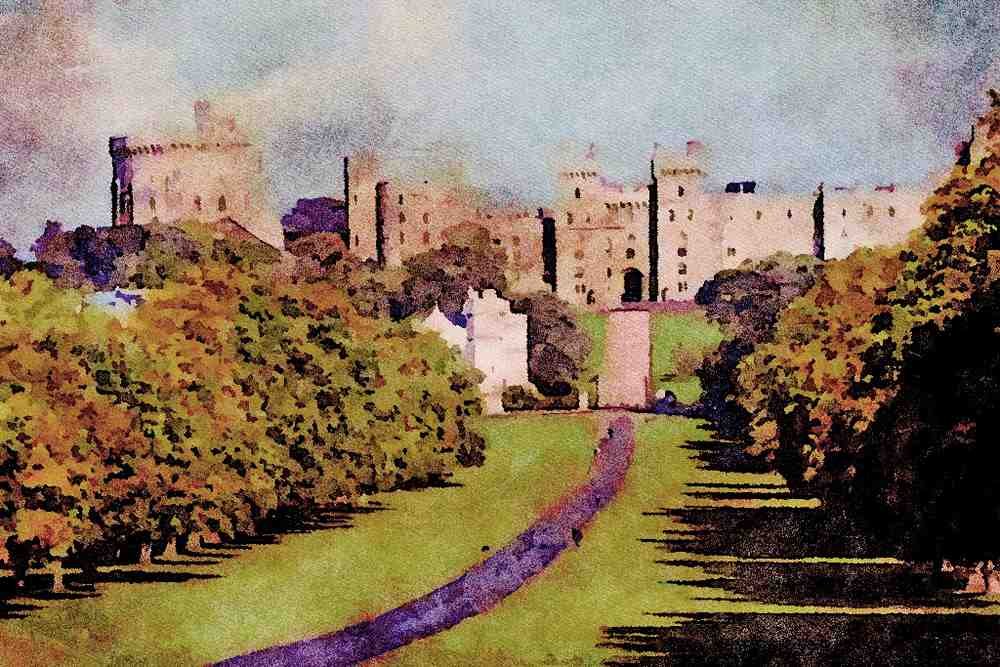 612078 Windsor Castle, England A4 Limited Edition Watercolour Print