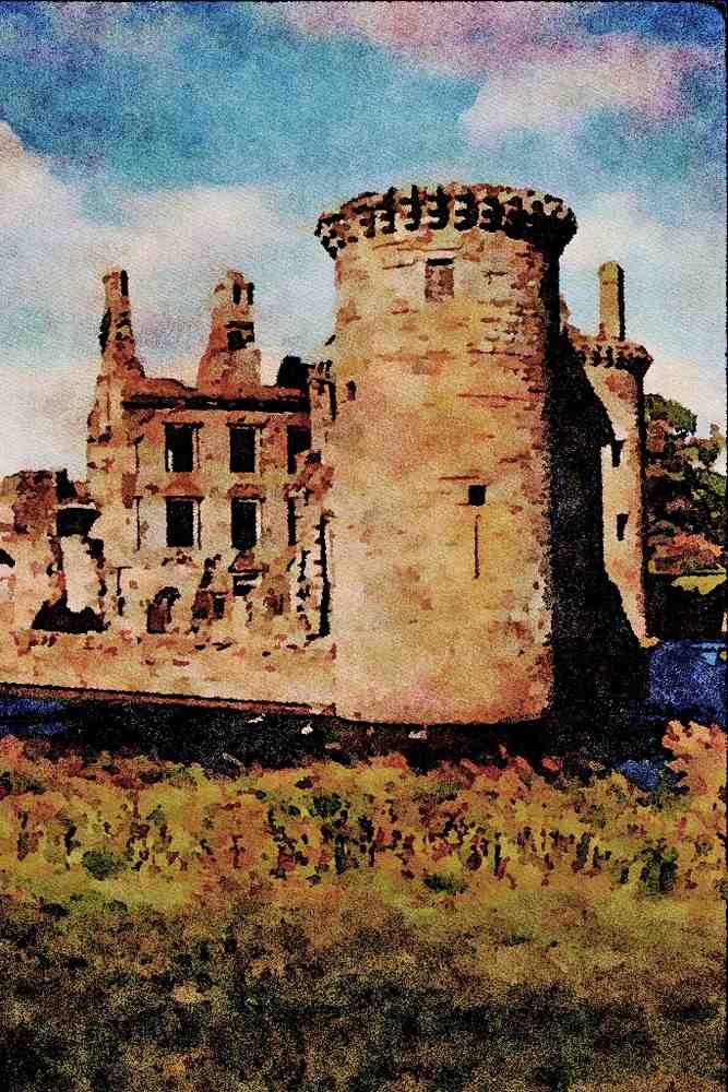 612098 Caerlaverock Castle, Scotland A4 Limited Edition Watercolour Print