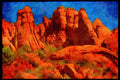 613013 Devil's Garden, Arches National Park, Utah A4 Limited Edition Watercolour Print