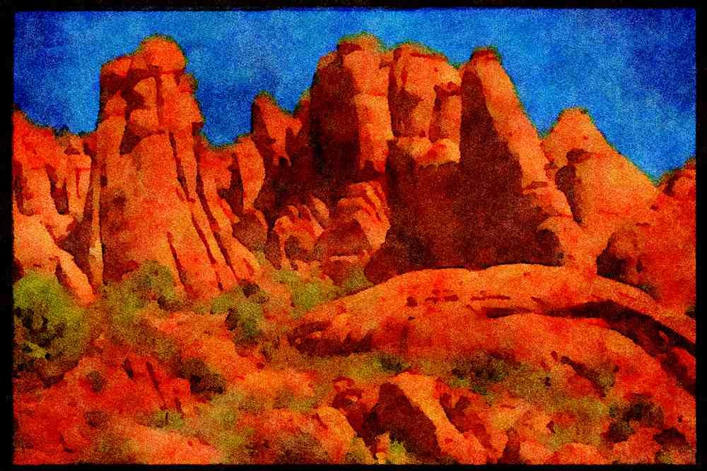 613013 Devil's Garden, Arches National Park, Utah A4 Limited Edition Watercolour Print