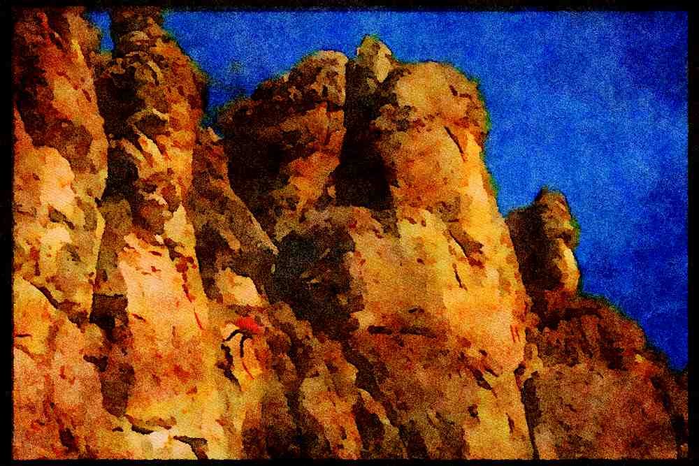 613016 Climbing The Vertical, Utah A4 Limited Edition Watercolour Print