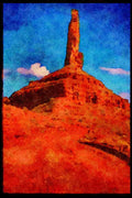 613017 Famous Buttes A4 Limited Edition Watercolour Print