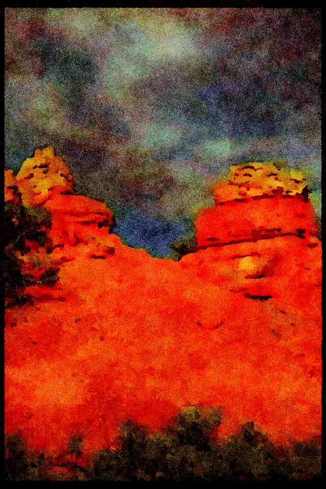 613039 Red Rocks, Red Canyon, Utah A4 Limited Edition Watercolour Print