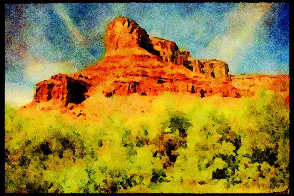 613040 Dome Plateau, Utah A4 Limited Edition Watercolour Print