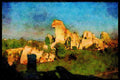 613042 White Limestone Rocks, Zawierci, Poland A4 Limited Edition Watercolour Print