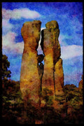 613043 Valley Of The Monks, Chihuahua State, Mexico A4 Limited Edition Watercolour Print
