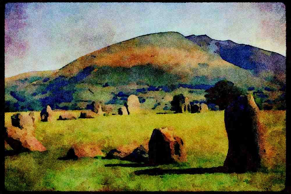 613047 Castlerigg Stone Circle And Blencathra, England A4 Limited Edition Watercolour Print