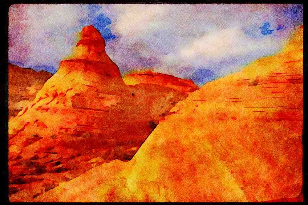 613052 Painted Rocks, Utah A4 Limited Edition Watercolour Print