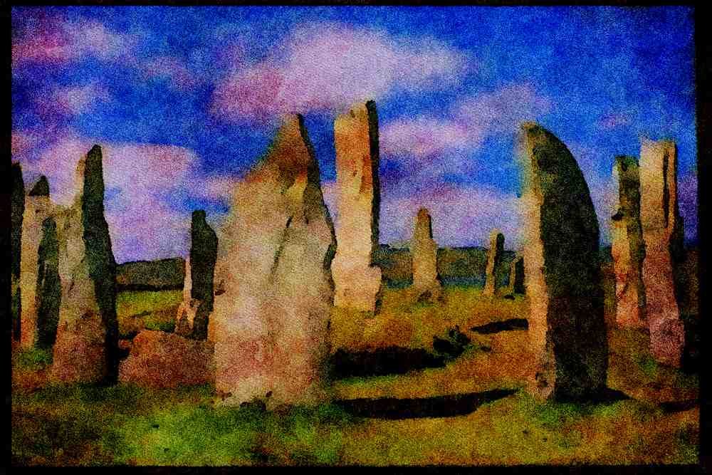 613059 Standing Stones Of Callanish A4 Limited Edition Watercolour Print