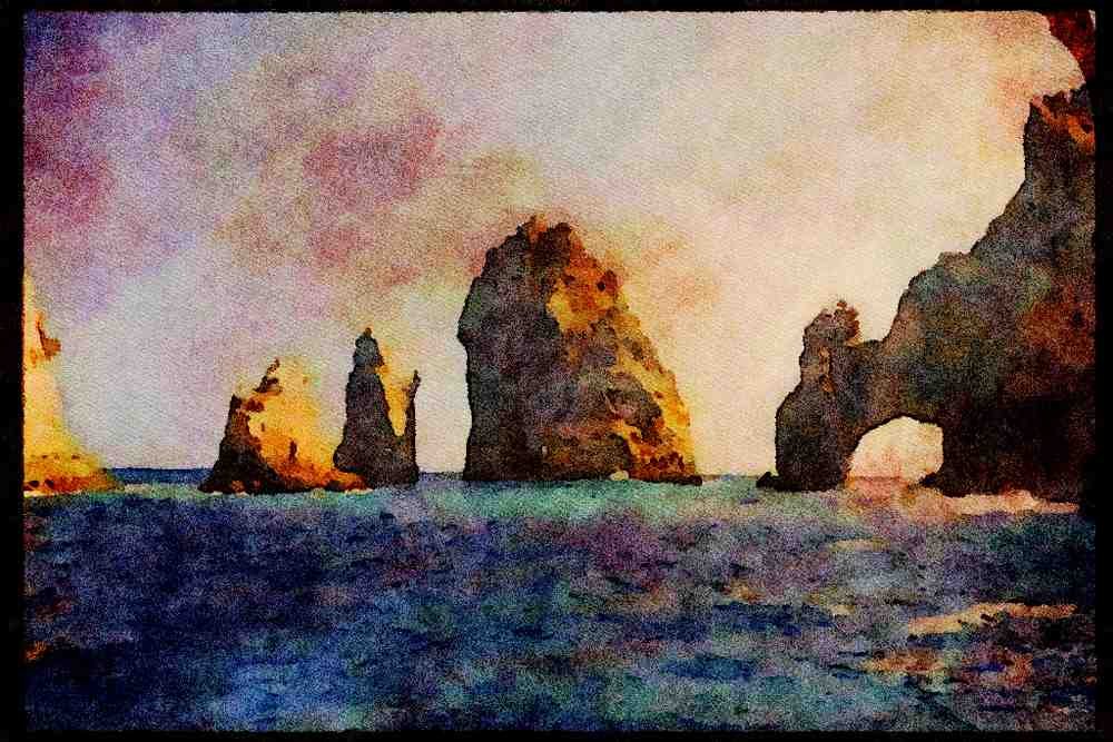 613062 Land's End, Cabo San Lucas, Mexico A4 Limited Edition Watercolour Print