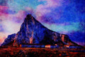 613071 North Face Of Rock, Gibraltar A4 Limited Edition Watercolour Print