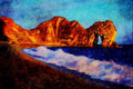 613076 Evening Light On Durdle Door, Dorset, England A4 Limited Edition Watercolour Print