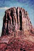 613082 Volcanic Plug With Fluting, Assekrem, Algeria A4 Limited Edition Watercolour Print