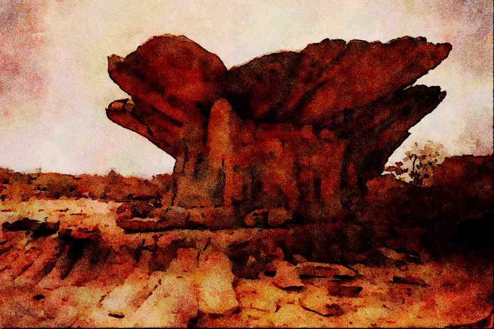 613084 _The Explosion_, Wind Erosion, Bandiagara, Mali A4 Limited Edition Watercolour Print
