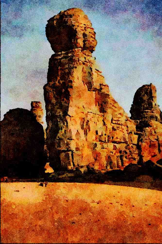 613085 Cauliflower Head Erosion, Algeria A4 Limited Edition Watercolour Print