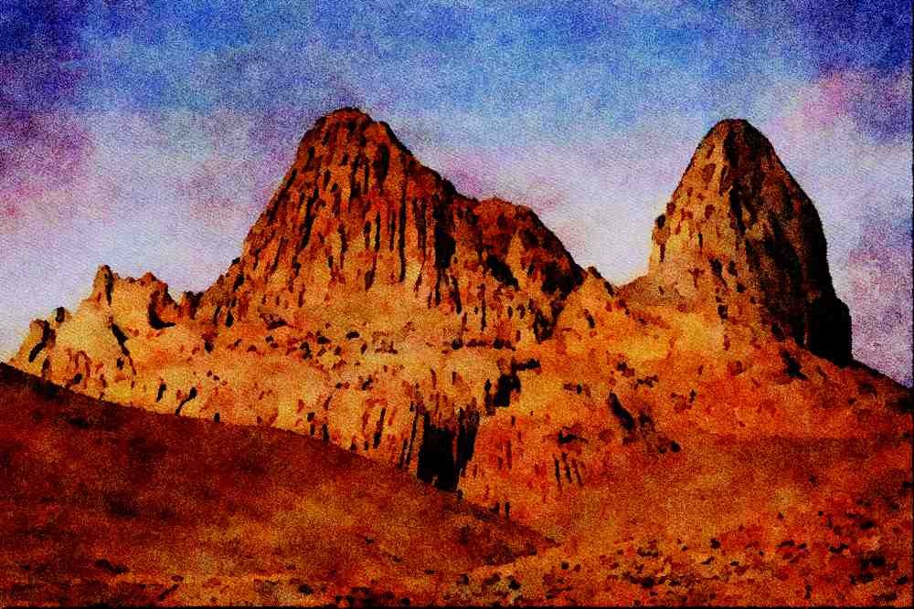 613086 Volcanic Plug With Fluting, Assekrem, Algeria A4 Limited Edition Watercolour Print