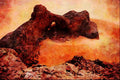 613088 Weathered Sandstone Rock, Algeria A4 Limited Edition Watercolour Print