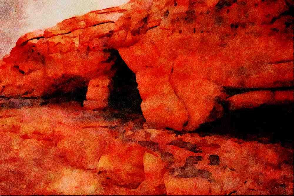 613089 Weathered Sandstone Rock, Niger A4 Limited Edition Watercolour Print