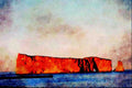 613096 Perce Rock, Gaspe, Quebec, Canada A4 Limited Edition Watercolour Print