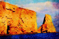613097 East End Of Perce Rock, Gaspe, Quebec, Canada A4 Limited Edition Watercolour Print