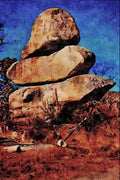 613099 The Balancing Rocks, Harare, Zimbabwe A4 Limited Edition Watercolour Print
