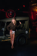 614082 Diana Standing Next To B 25 Bomber In WWII Lingerie A4 Photo Print