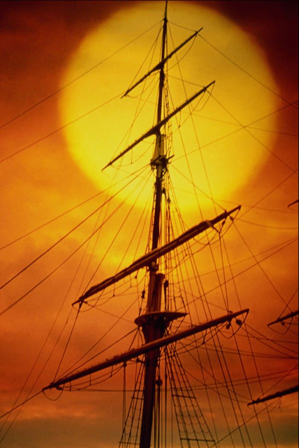 615058 Sunset And Mystic Mast, Connecticut A4 Photo Print