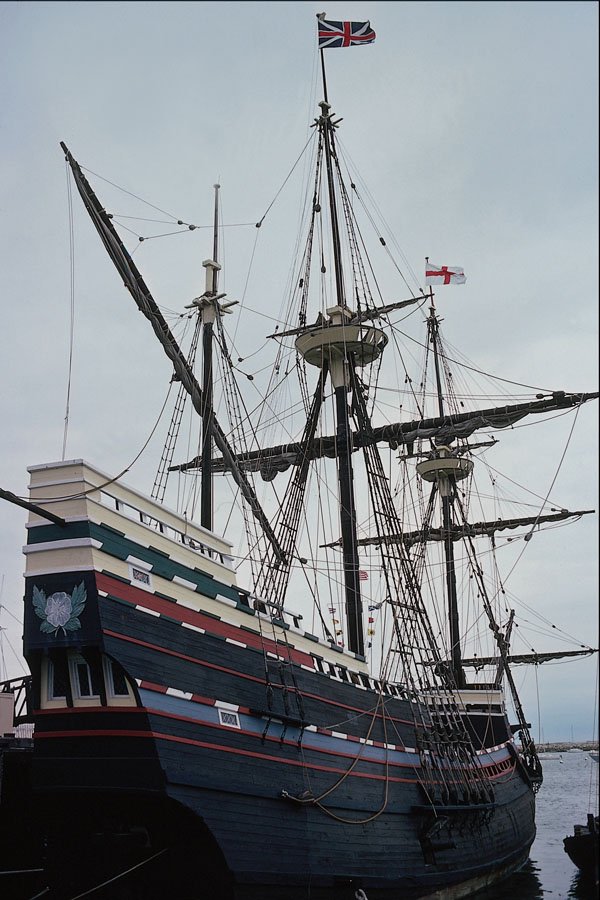 615066 Pilgrim Ship, Province Town, Massachusetts A4 Photo Print