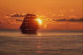 615083 Sagres , Tall Ship At Sunset A4 Photo Print