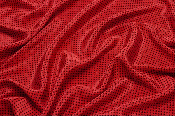616033 Red Polka Dot Fabric A4 Photo Print