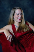 616055 Young Girl In Red Dress A4 Photo Print
