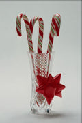 616079 Christmas Bouquet, Candy Canes In Crystal Vase A4 Photo Print