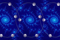 617083 Three Blue Orbits A4 Photo Print