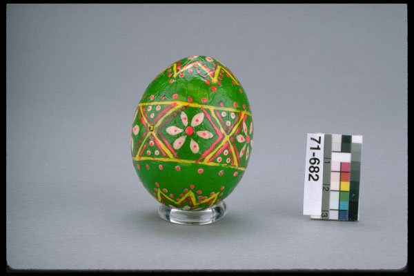 618098 Ukrainian Wooden Egg, Floral Motif, Dauphin, Manitoba A4 Photo Print