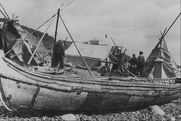 619048 Birch Bark Freight Canoe, Mackenzie River, N.W.T., PA 42083 A4 Photo Print