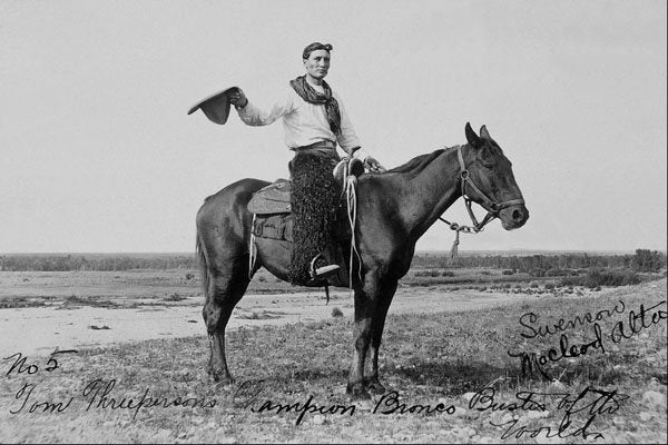 619096 Tom Threepersons, Bronco Buster, Photo J.E. Swonson PA 29933 A4 Photo Print