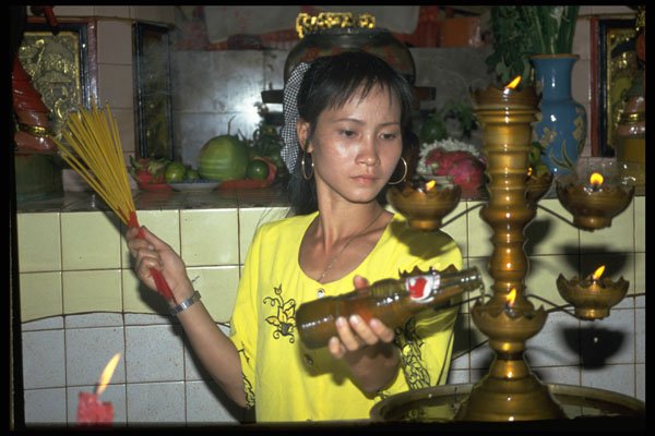 621012 Inside Pagoda, Cholon, Ho Chi Minh City A4 Photo Print