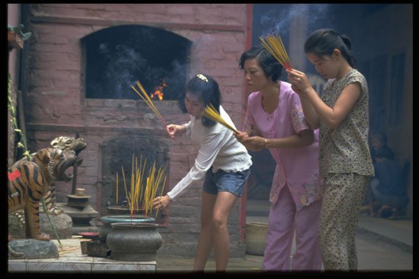 621014 Inside Pagoda, Cholon, Ho Chi Minh City A4 Photo Print