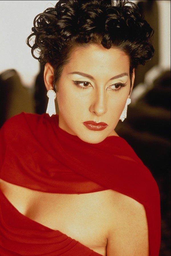622004 Brunette With Red Scarf A4 Photo Print
