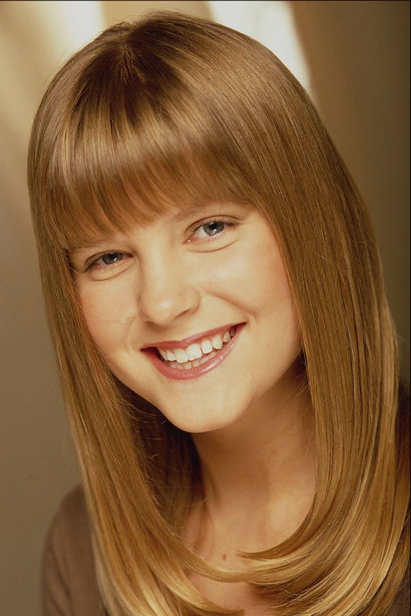 622059 Long Blonde With Bangs A4 Photo Print