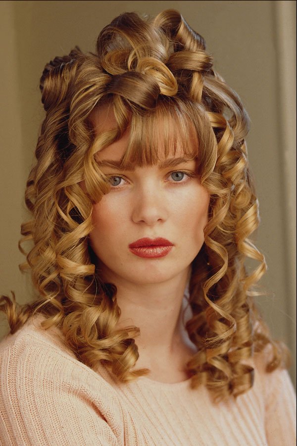 623019 Blonde With Big Roller Curls A4 Photo Print