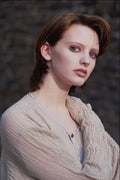 623047 Brunette With Swept up Bangs A4 Photo Print