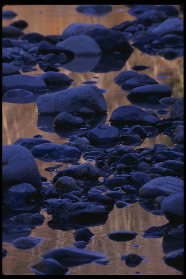 624073 Reflections Of Blue River Rock A4 Photo Print