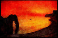 625006 Durdle Door, Sunset, Dorset A4 Limited Edition Watercolour Print