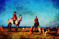625012 Huntsmen And Hounds, Milvain Hunt A4 Limited Edition Watercolour Print