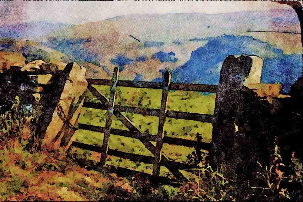 625019 Wharfe Dale Gateway, Yorkshire A4 Limited Edition Watercolour Print