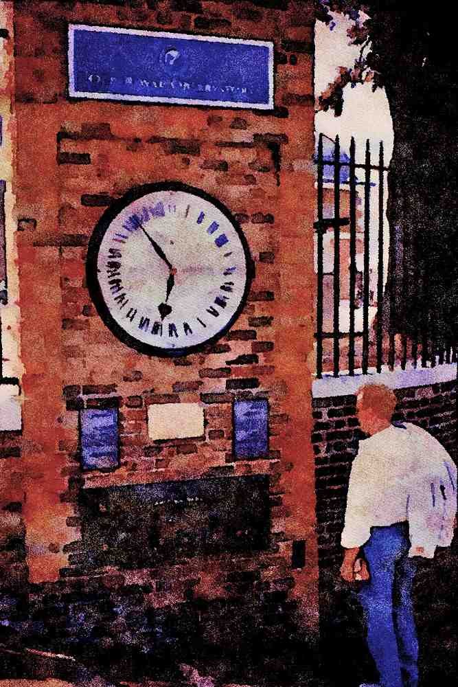 625020 24 hour Clock At O'Meridian, Greenwich A4 Limited Edition Watercolour Print