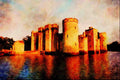 625023 Bodiam Castle, Kent A4 Limited Edition Watercolour Print