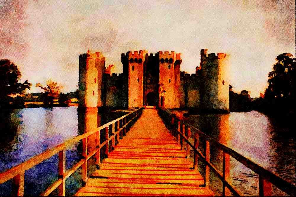 625024 Bodiam Castle, Kent A4 Limited Edition Watercolour Print