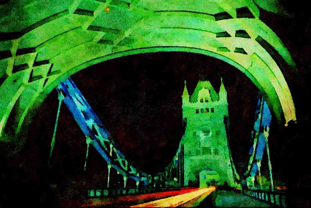 625036 Tower Bridge At Night, London A4 Limited Edition Watercolour Print